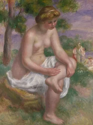 Siddende Badende i et Landskab eller, Eurydice, 1895-1900